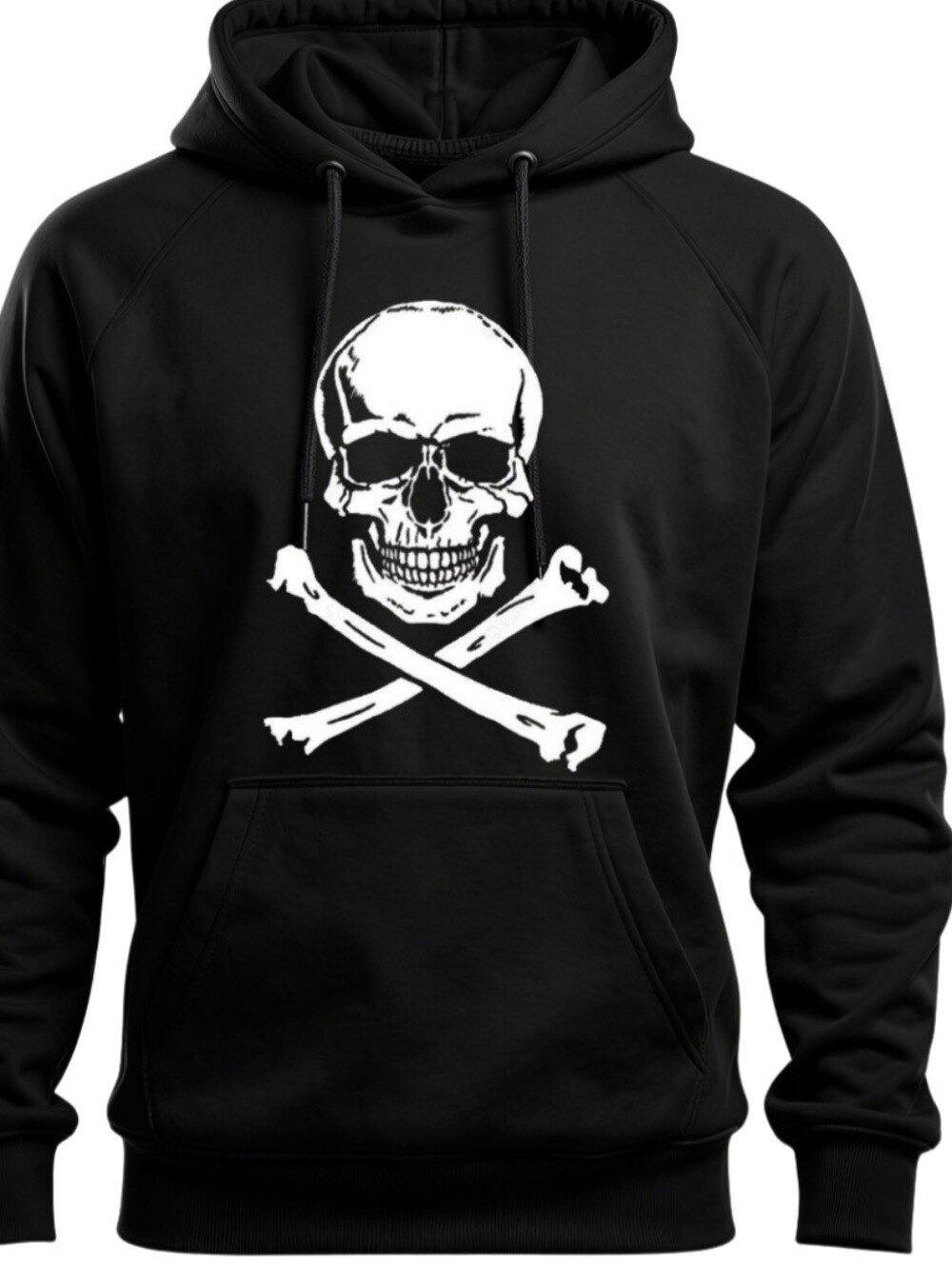 Black Graphic Skull Crossbones Hoodie Sweatstreetwear